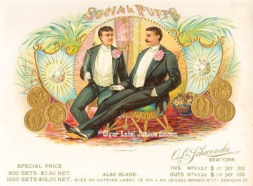 Social Puffs- cigar box label