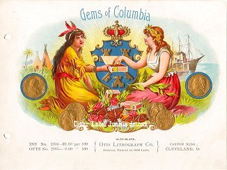 Gems Columbia inner cigar label