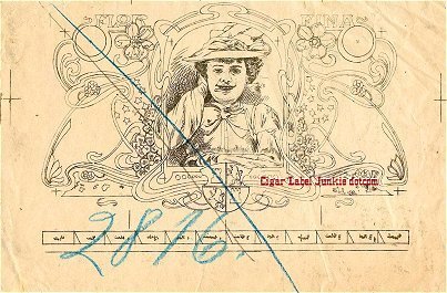 Girl Smokes- cigar box label