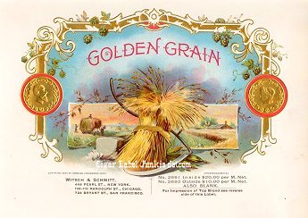 Golden Grain cigar box label