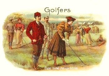 Golfers cigar box label