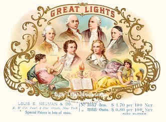 Great Lights cigar box label