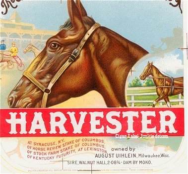 Harvester- cigar box label