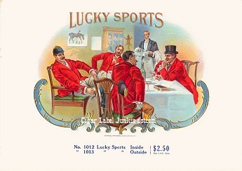 Lucky Sports- cigar box label
