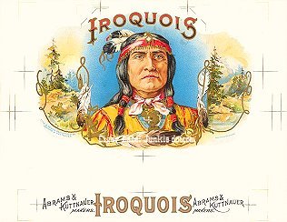 Iroquois cigar box label