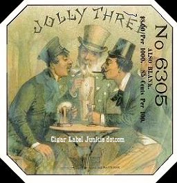 Jolly Three out- cigar box label