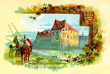 Knights at Castle-cigar box label