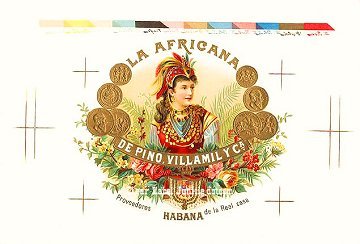La Africana cigar box label