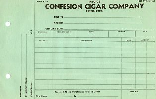 La Confesion invoice 1 cigar box label