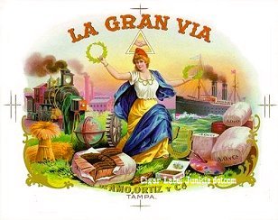 La Gran Via cigar box label