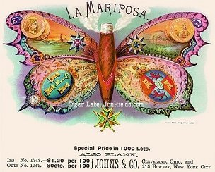 La Mariposa cigar box label