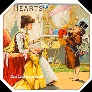 Hearts- cigar box label