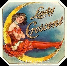 Lady Crescent cigar box label