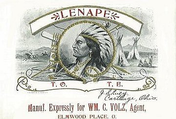 Lenape cigar box label