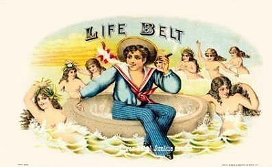 Life Belt cigar box label
