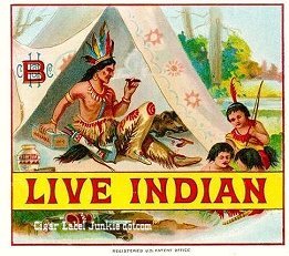 Live Indian 2 cigar box label