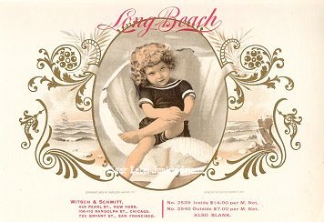 Long Beach cigar box label