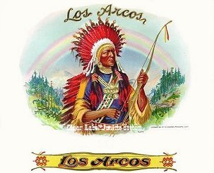 Los Arcos cigar box label