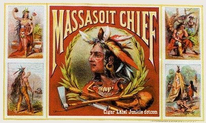 Massasoit Chief cigar box label