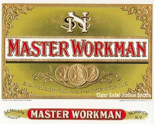 Master Workman cigar box label