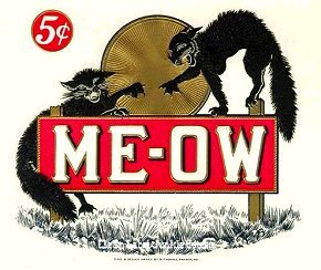 Meow- cigar box label