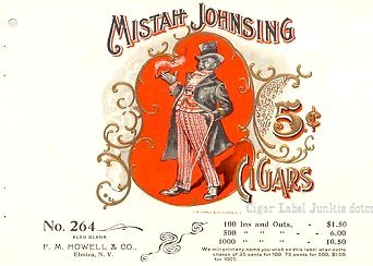 Mistah Johnsing cigar label