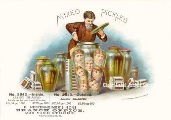 Mixed Pickles cigar box label
