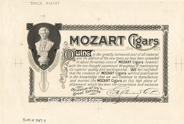 Mozart cigar box label