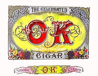 OK Cigars cigar box label