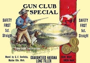 Gun Club- cigar box label