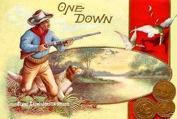 One Down-cigar box label