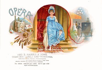 Opera cigar box label