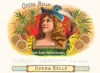 Opera Belle cigar box label