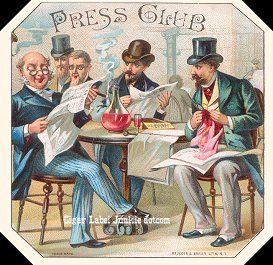 Press Club- cigar box label