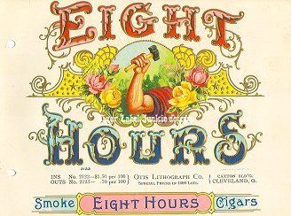 Eight Hours- cigar box label