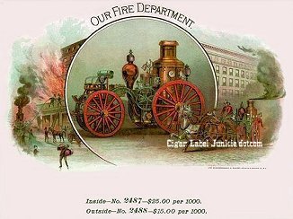 Our Fire Dept cigar box label