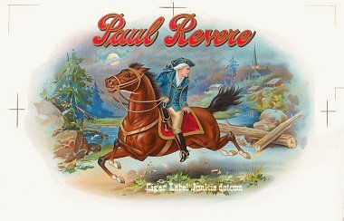 Paul Revere cigar box label