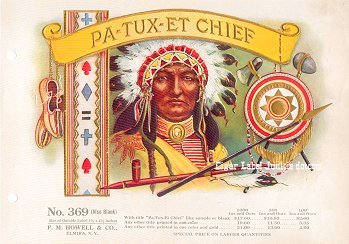 Pa Tux Et Chief cigar box label