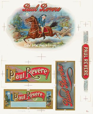 Paul Revere- cigar box label