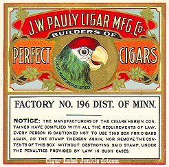 Pauly Caution- cigar box label