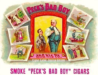 Pecks Bad Boy cigar box label