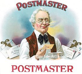 Postmaster 2 cigar box label
