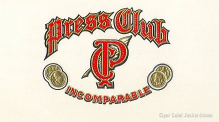 Press Club cigar box label