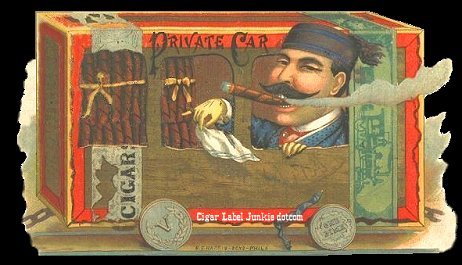 smoking-humor theme cigar label