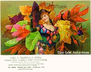 Queen Autumna cigar box label