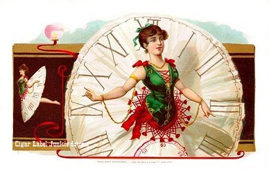 Quarter Past Nine cigar box label