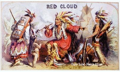 Red Cloud very early cigar box label