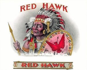 Red Hawk cigar box label