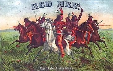 Red Men cigar box label