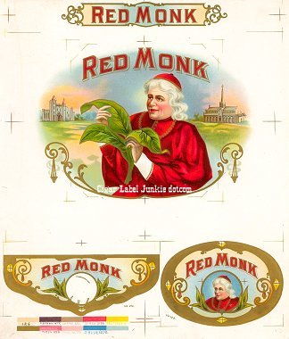 Red Monk- cigar box label
